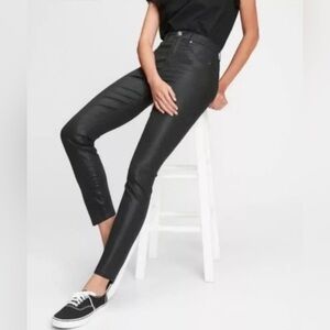 GAP Black Coated High Rise True Skinny Jeans with Washwell